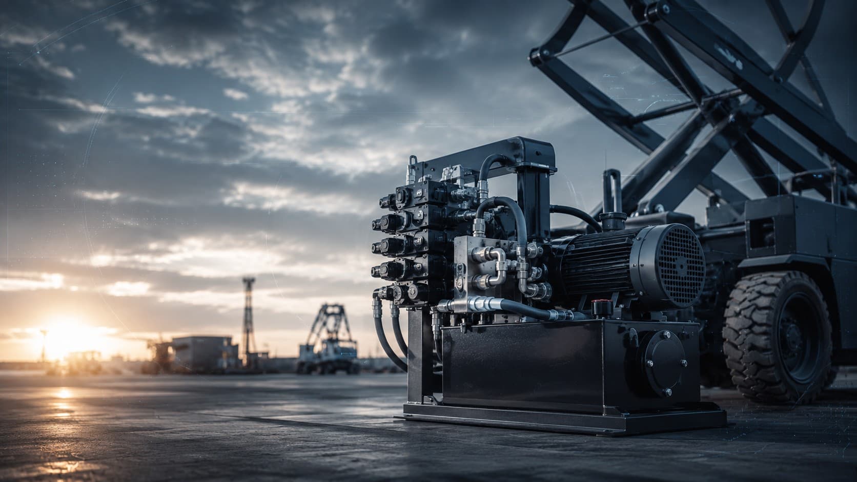 Hydraulic components for compact hydraulic power units and power packs