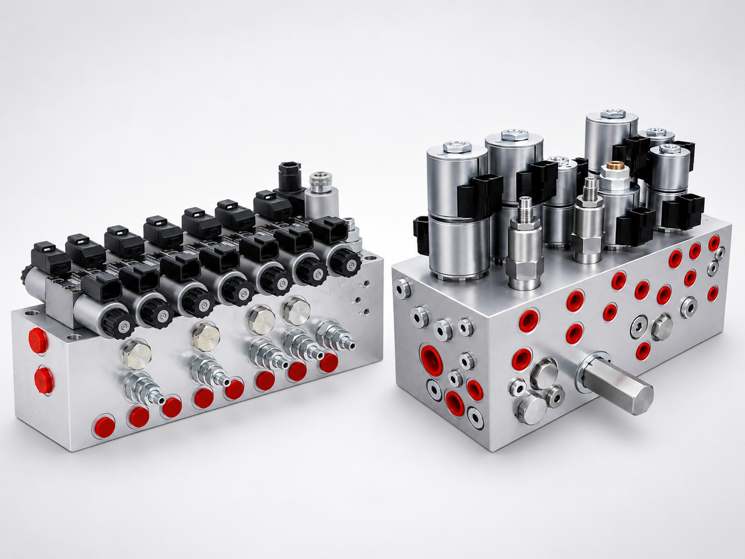Hydraulic manifold block sourcing support