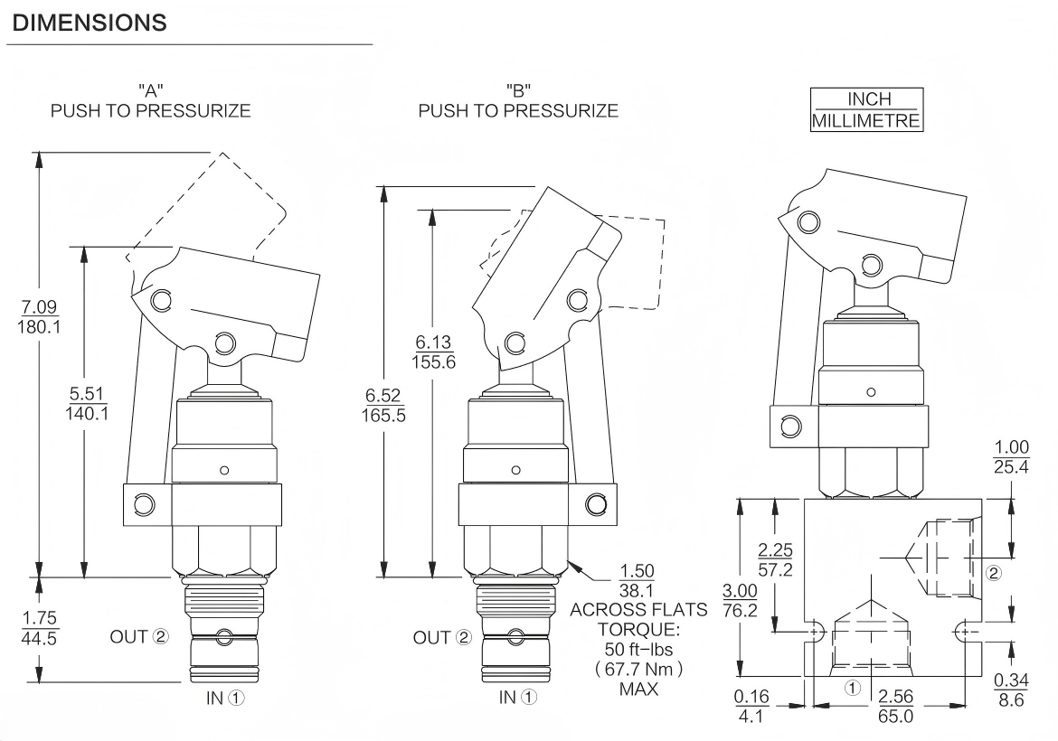 INHP16-21 dimensions drawing