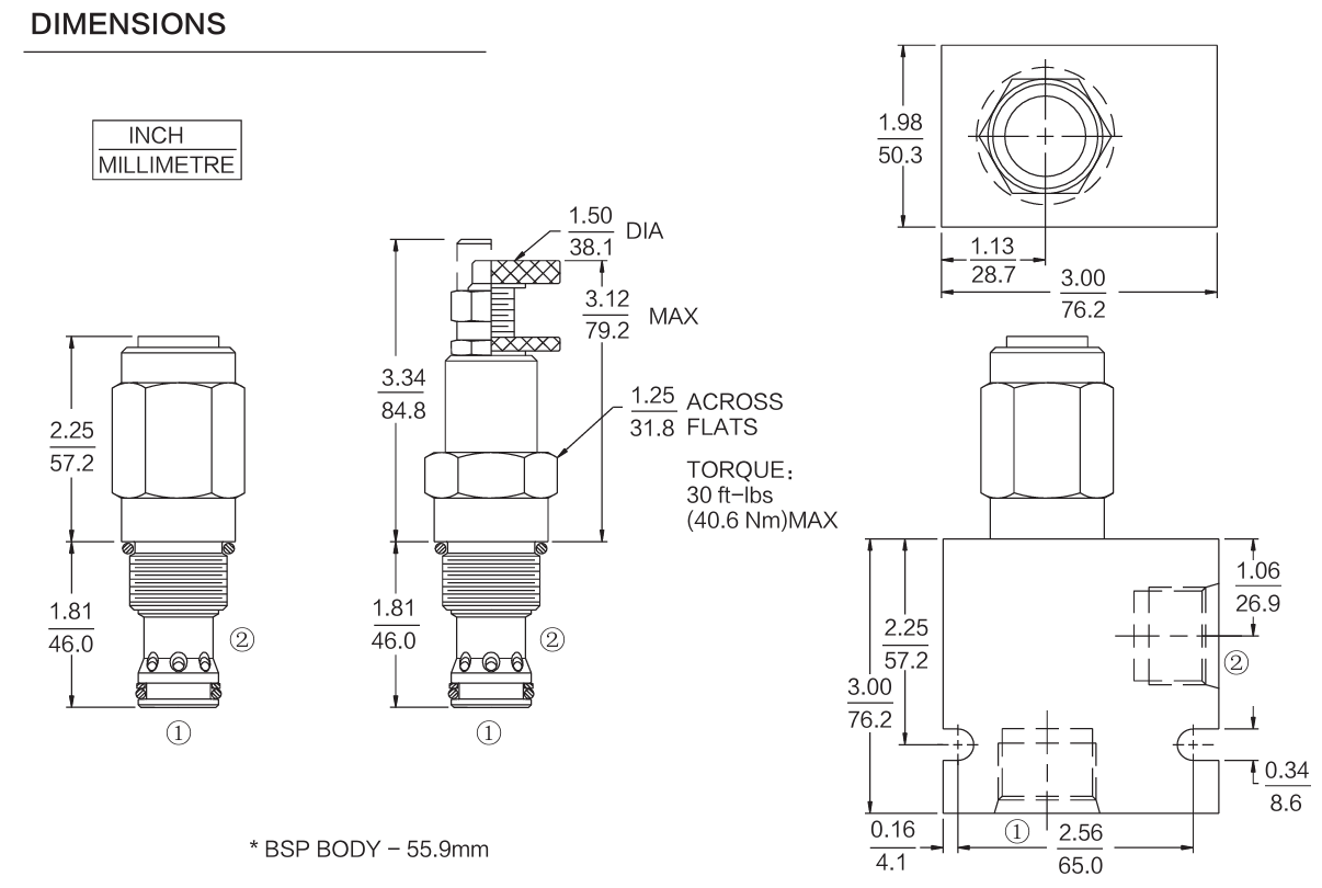 INRV12-26 dimensions drawing