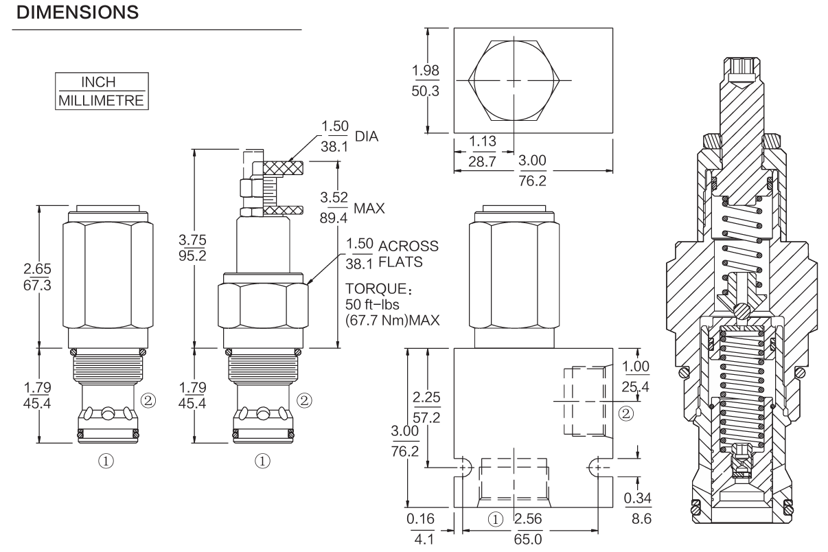 INRV16-26 dimensions drawing