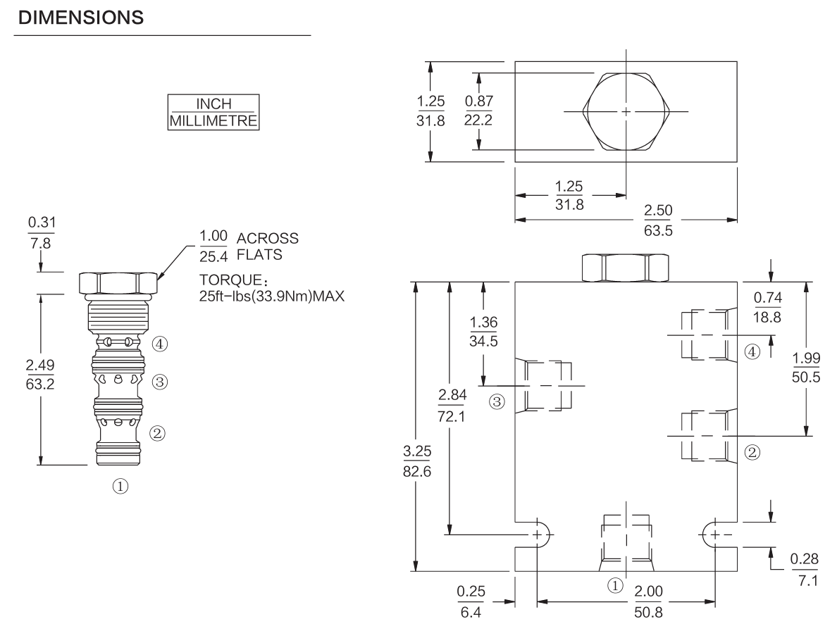 INDC10-40 dimensions drawing