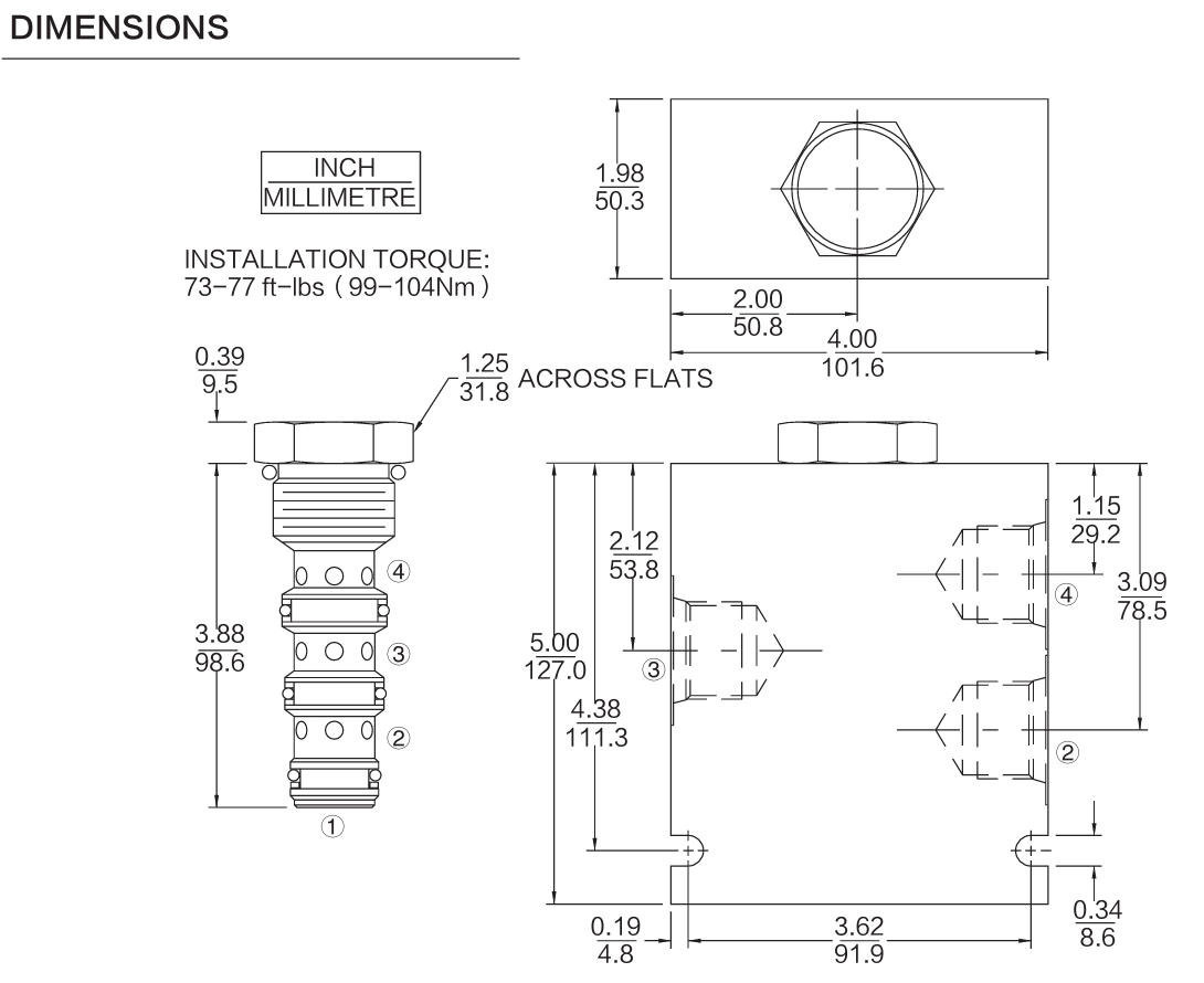 INFD52-45 dimensions drawing