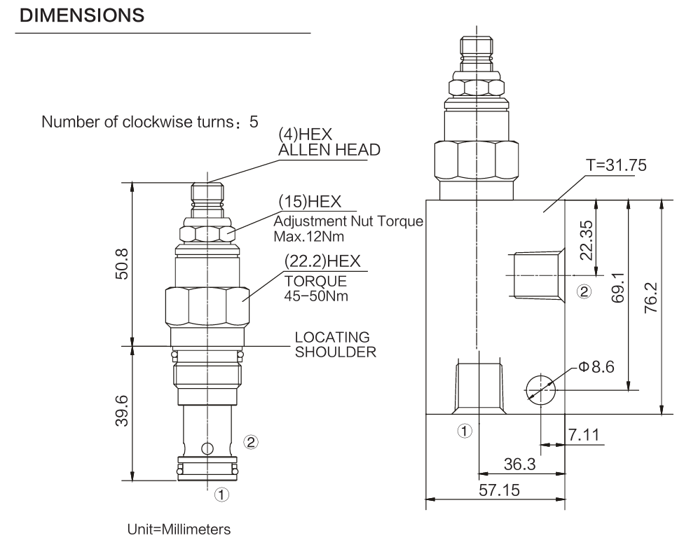 INRPEE dimensions drawing