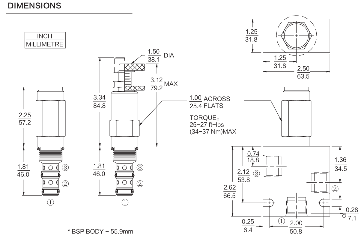 INUP10-30 dimensions drawing